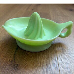 Vintage Green Milk Glass Dish Citrus Juicer. Midcentury Modern. Chipped.